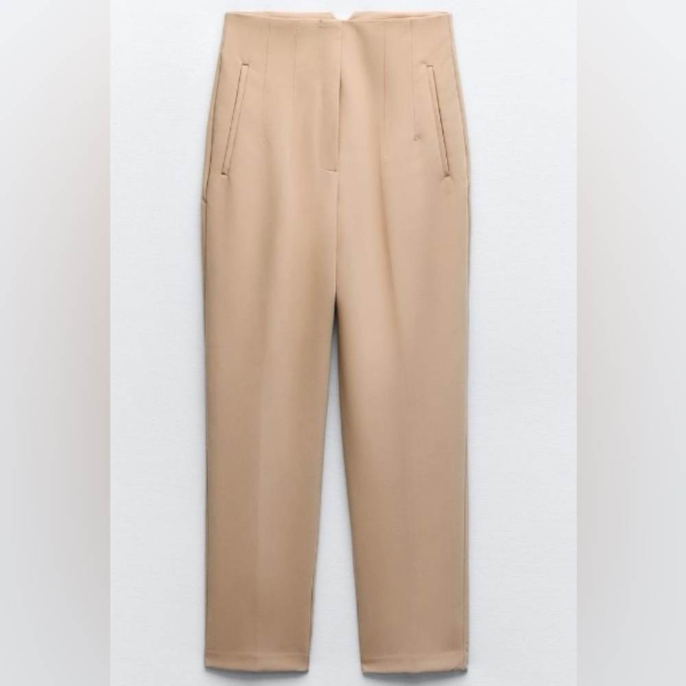 ZARA High Waist Pants - Size: XXL - Color: Tan/Beige